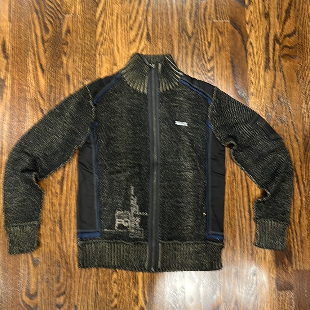 ProJekRaw cotton blend zip sweater jacket